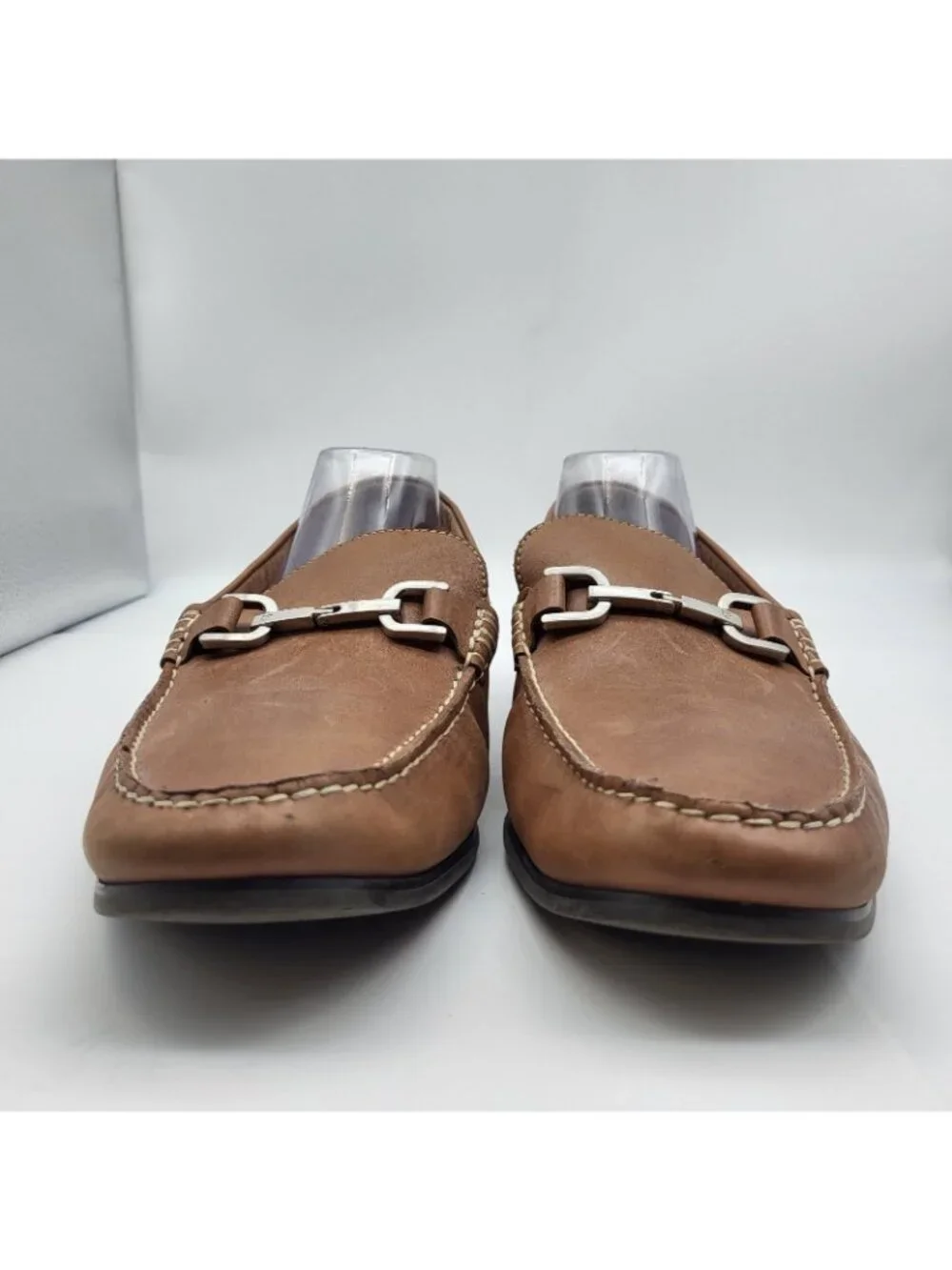 Donald J Pliner Niles Cognac Brown Leather Horsebit Slip On Loafers Men 13